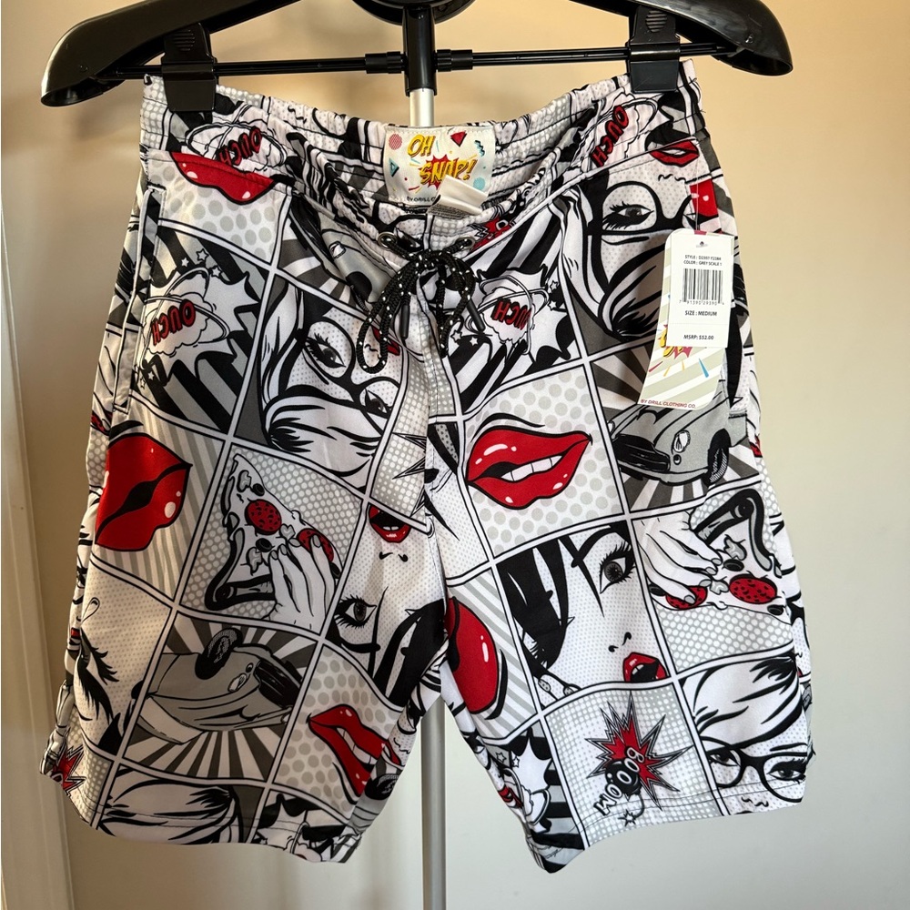 NWT Graphic Men's Shorts - Red and Black